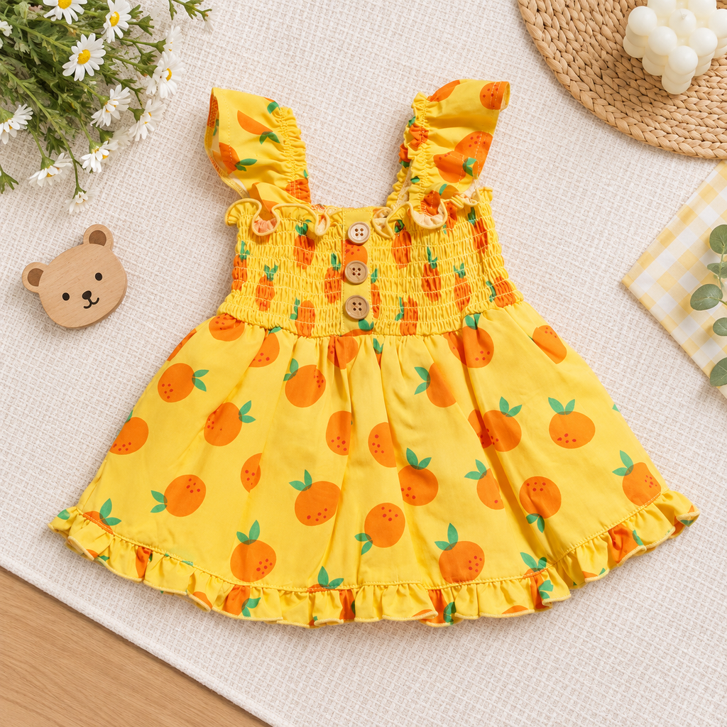 Sweet Citrus Ruffle Dog Dress