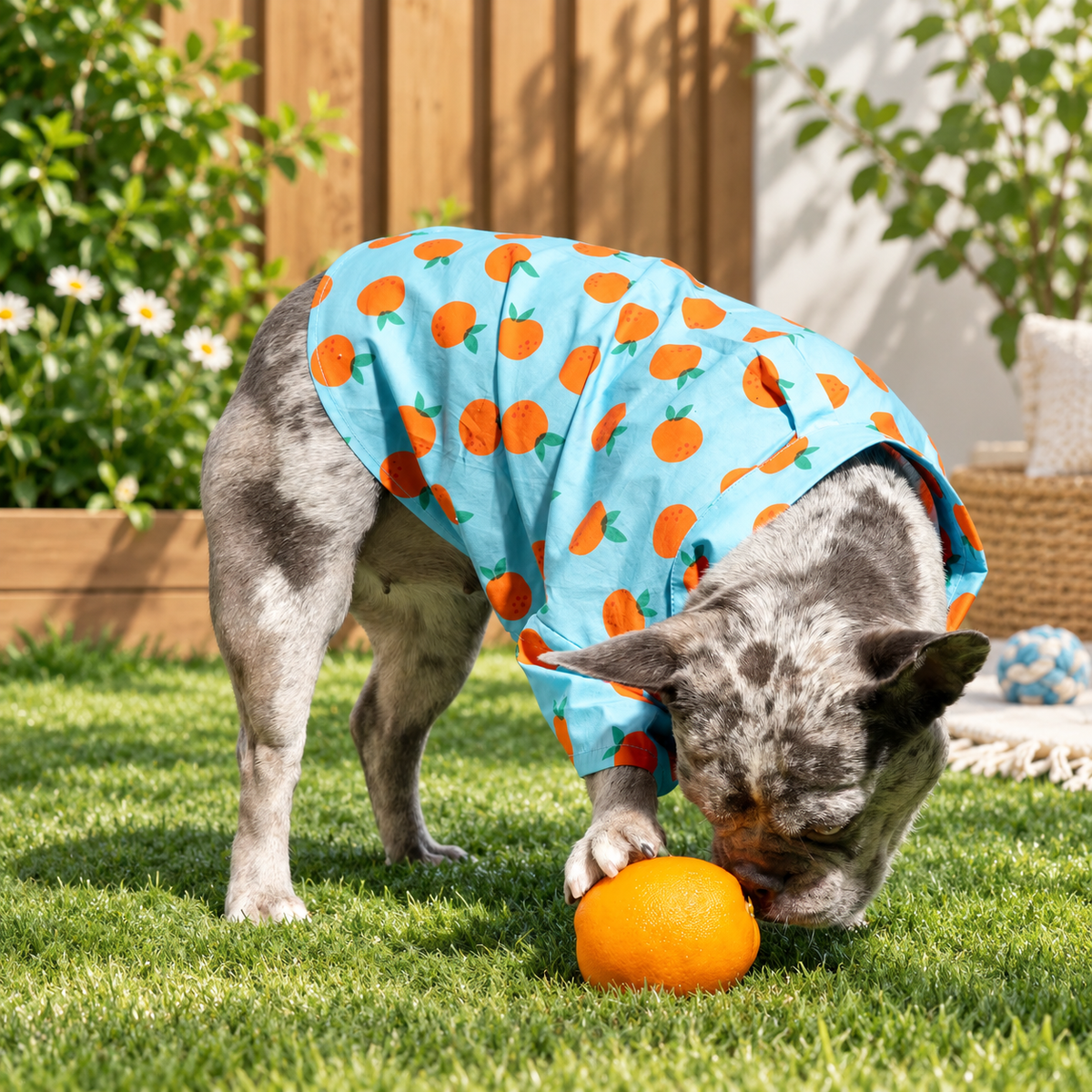 Sweet Citrus Button-Up Dog Shirt