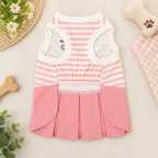 Pink Cherry Pleated Dog Dress