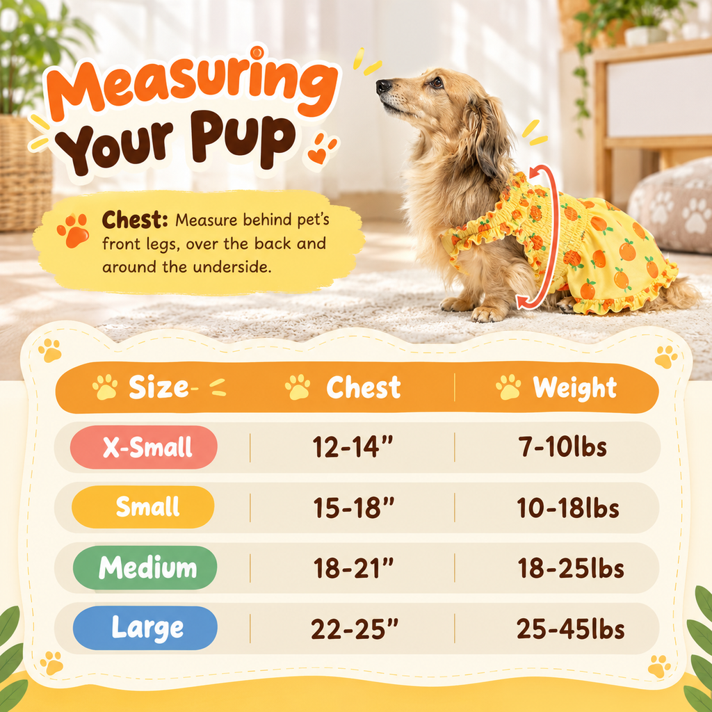 Sweet Citrus Ruffle Dog Dress